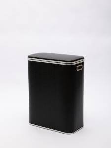 Корзина для белья Geralis KHBH-B черная, кант хром, стандартная