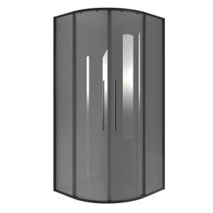 Душевой уголок Niagara Nova NG-2826-34BLACK профиль черный матовый, стекло тонированное, 90x90x195