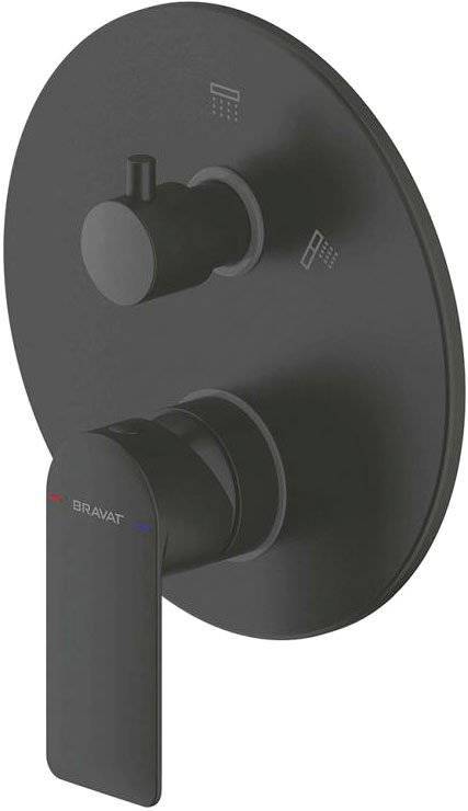 Смеситель для ванны Bravat Eddie Black PB8369402BW-2-ENG черный матовый