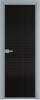 Межкомнатная дверь Profil Doors 1 AX цвет профиля Серебро, стекло безопасное 6 мм мору черный 600x2000