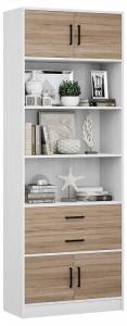 Стеллаж комбинированный МФ Мастер Либерти-51-128 Либерти-51-БТ-ДС-128 белый / дуб сонома