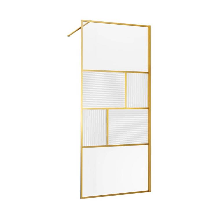 Душевая перегородка Vincea Walk-In HP Art VSW-1HC120CFBG 1200x2000, брашированное золото, стекло прозрачное, рифленое