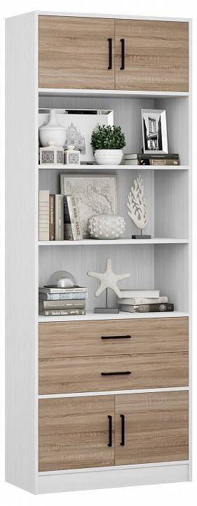 Стеллаж комбинированный МФ Мастер Либерти-51-128 Либерти-51-БТ-ДС-128 белый / дуб сонома