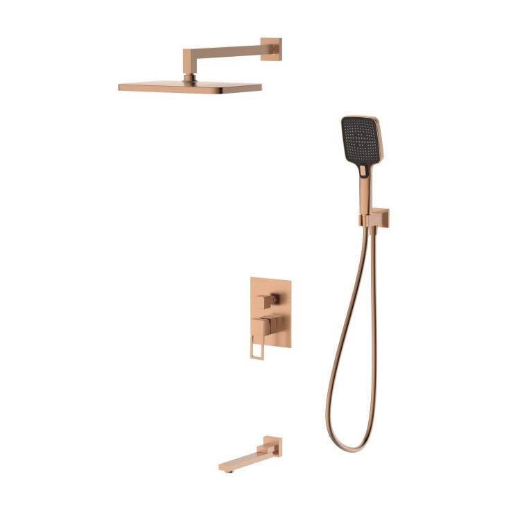 Душевой комплект DQ Dortmund DA1715633 встраиваемый с изливом, брашированное розовое золото
