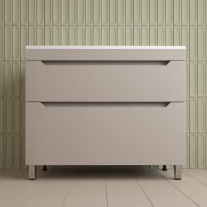 Тумба с раковиной Style Line Остин напольная, крем, раковина серый шелк, 82x100x45