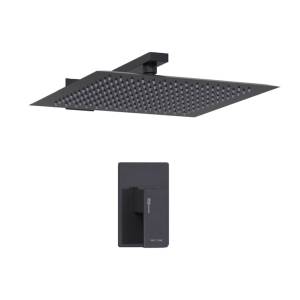 Душевой комплект Wasserkraft A20219 с верхней душевой насадкой, черный, встраиваемый