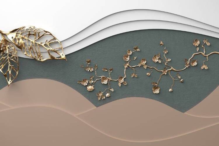 3D Фотообои Artegrafico «Цветущий поток» OP-017 акварель