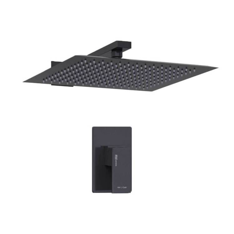 Душевой комплект Wasserkraft A20219 с верхней душевой насадкой, черный, встраиваемый