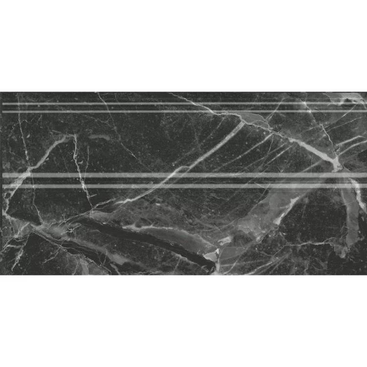 Плинтус Kerama Marazzi Коррер FMA034R Черный Глянцевый Обрезной 15x30