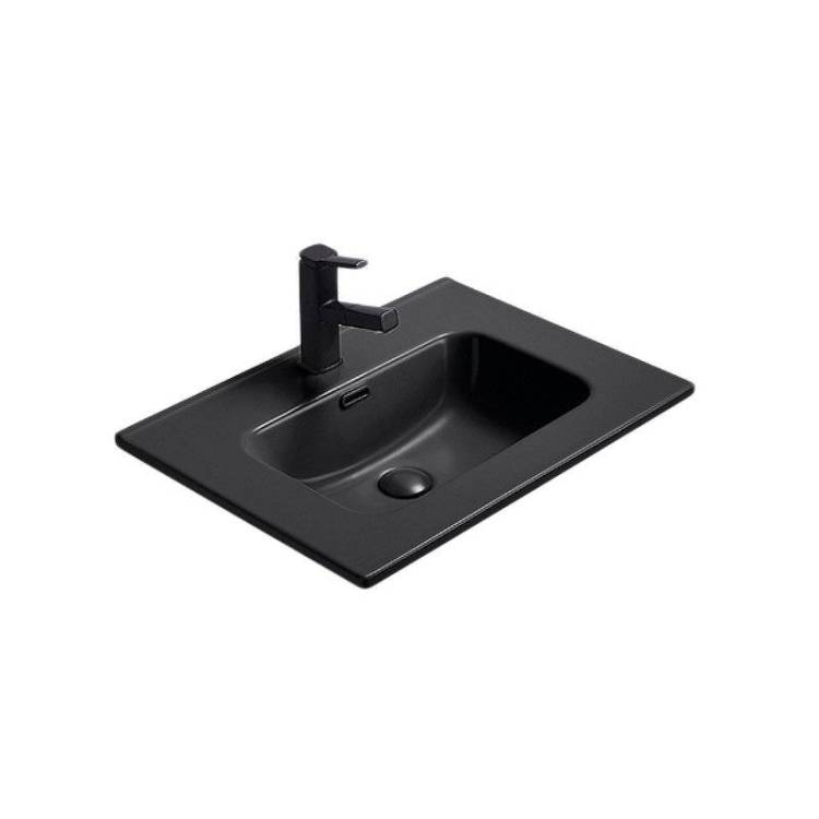 Раковина Gid Integrado 72208 Bm9060s 60 см, черная матовая