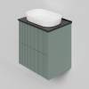Тумба с раковиной La Fenice Terra Twin Grigio NFNC-01-TER-G-60-2-3-M-GB серо-зеленая матовая, 60 см