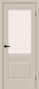 Межкомнатная дверь Bravo Прима-3 полотно Cream Silk, стекло White Сrystal 900x2000