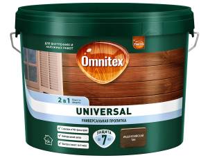 Пропитка защитная для дерева Omnitex Universal индонезийский тик 9 л