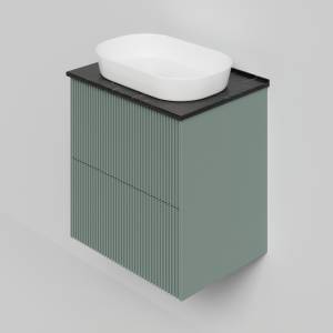 Тумба с раковиной La Fenice Terra Twin Grigio NFNC-01-TER-G-60-2-3-M-GB серо-зеленая матовая, 60 см