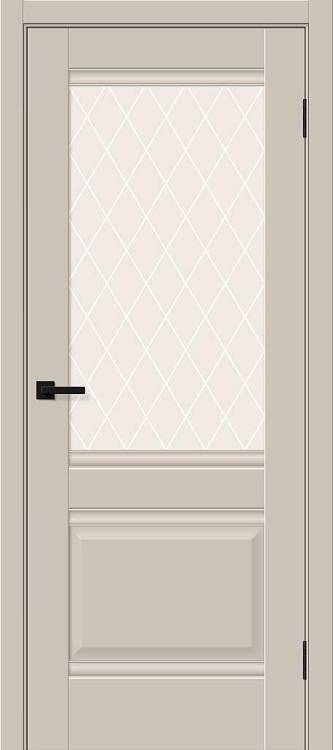 Межкомнатная дверь Bravo Прима-3 полотно Cream Silk, стекло White Сrystal 900x2000