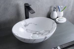 Раковина Gid Lago Mnc138C 54473 глянцевая, под камень, 41x34x15