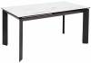Стол Woodville Cremona 518857 matte statuario белый мрамор матовый/черный 140(200)x85x76