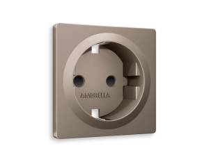 Лицевая панель для электрической розетки с заземлением со шторками Ambrella Volt Alfa AP6370