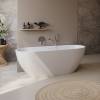 Акриловая ванна BelBagno Uno BB701-1600-730-K отдельностоящая, овальная, с ножками, со сливом-переливом, с донным клапаном фото 4