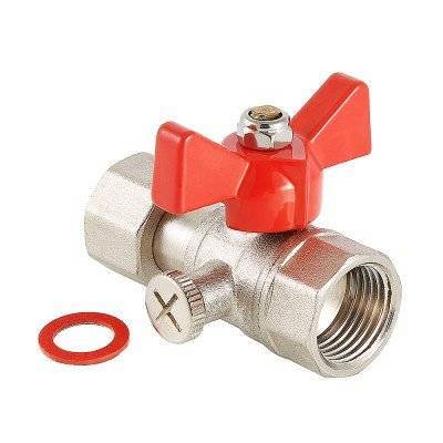 Кран шаровой VALTEC для подключения манометра, 1/2 - 1/4 ВВ