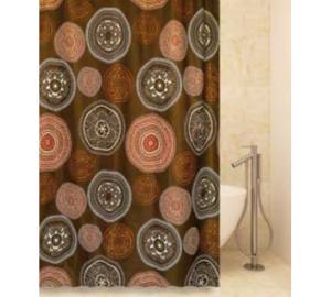 Штора для ванной Bath Plus Round Totem ch-1207 180x180, коричневый, красный
