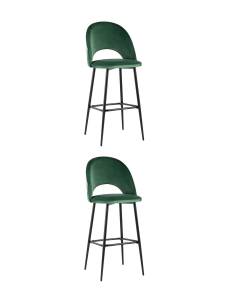 Набор из 2 барных стульев Stool Group Меган AV 415-H30-08(B) X2 зеленый, велюр