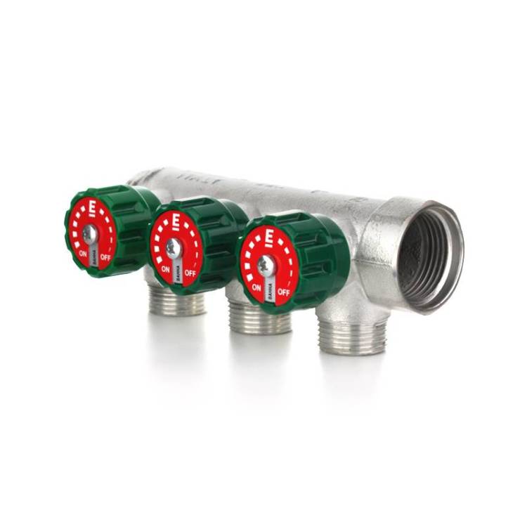 Коллектор Elsen модульный НВ 1", 4 отвода3/4" НР EK, покрытие пищевое олово