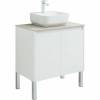 Тумба с раковиной Aquanet Nova Lite 75 белый глянец, с дверками фото 10