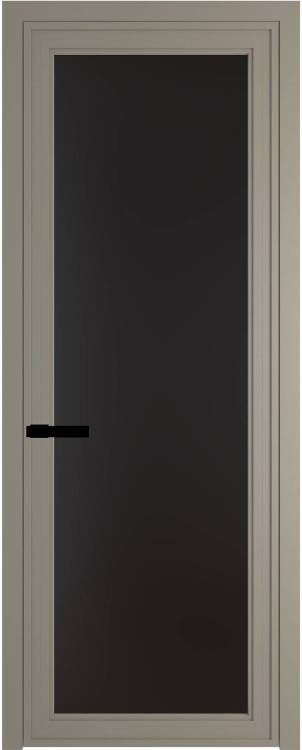 Межкомнатная дверь Profil Doors 1 AGP цвет профиля Никель матовый, стекло безопасное 6 мм монохром черный 800x2000