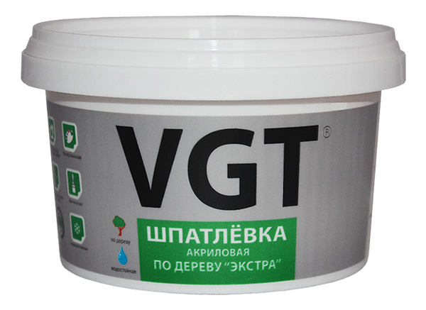 VGT ШПАТЛЕВКА ЭКСТРА ПО ДЕРЕВУ акриловая, универсальная, белая (1кг)