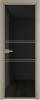Межкомнатная дверь Profil Doors 2 AX цвет профиля Никель матовый, стекло безопасное 6 мм черное тонированное 800x2000