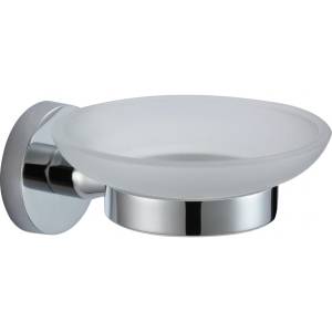 Мыльница стеклянная с настенным держателем Savol 87 S-008759 хром
