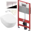 Комплект Унитаз подвесной Villeroy&Boch Boch Subway 2.0 с инсталляцией TECE Now 4 в 1 с кнопкой смыва хром