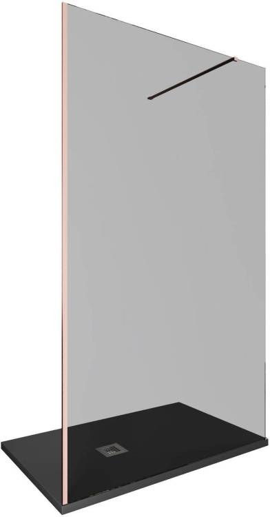 Душевая перегородка Allen Brau Infinity 3.21024.60.T профиль медь браш, стекло тонированное, 120x200