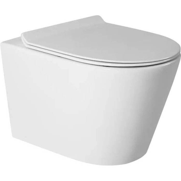 Унитаз подвесной BOND F03 F03-10 безободковый, с крышкой-сиденьем микролифт