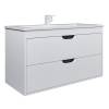 Тумба с раковиной Uperwood Modul подвесная, матовая, белая, графит, 100 см фото 2