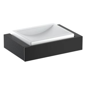 Мыльница Timo Caisa 92021/03 настенная, черный матовый, белый