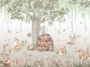 Бесшовные Eco обои Ortograf Little friends 34354 Медведица и медвежонок 3 Гладь ОЕ-Р2