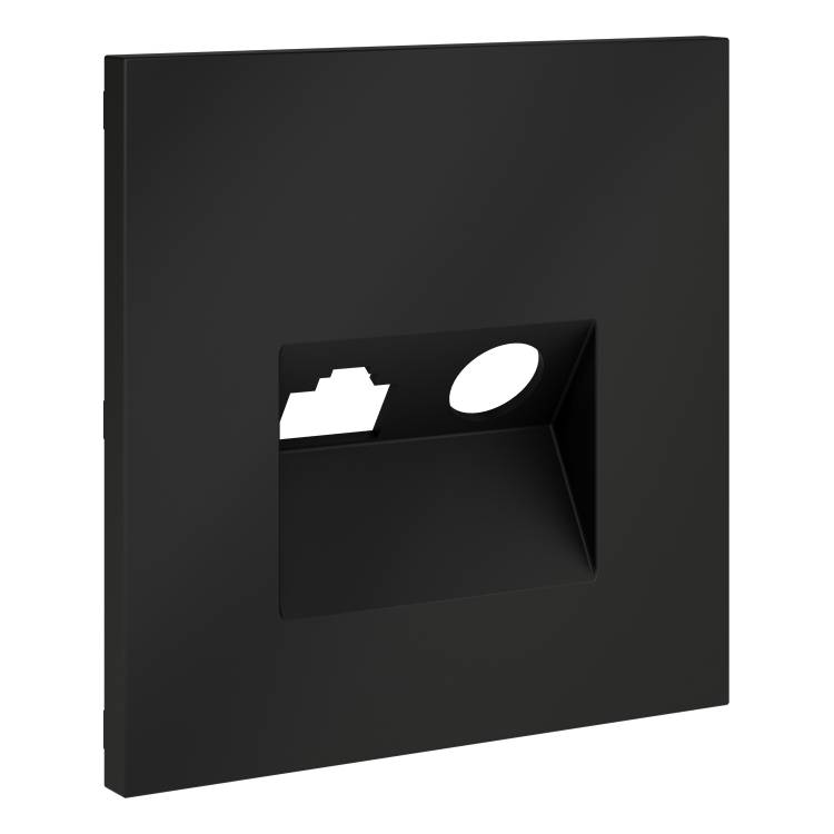 Лицевая панель для ТВ-розетки+Ethernet RJ45 Voltum S70 VLS002707 графит