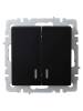 Выключатель 2-клавишный IEK Brite BR-V20-1-10-K02 черный фото 2