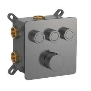 Термостатический смеситель AQUAme AQM8812GM с регулировкой напора, с внутренней частью, металл