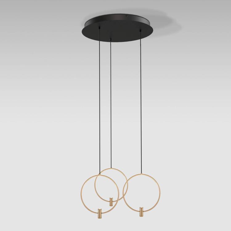 Подвесной светодиодный светильник Eurosvet Layla 50257/3 LED черный/ латунь