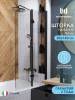Шторка на ванну Watersense Nancy W00216 профиль черный матовый, стекло прозрачное, 80x140