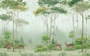 Фреска Ortograf Aurora 34120 Forest melody green Флора FLN