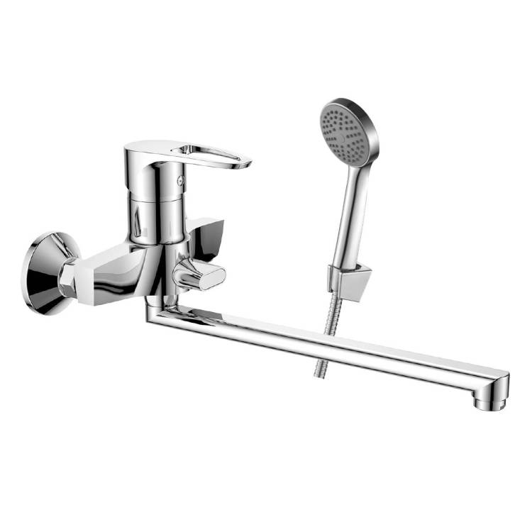 Смеситель для ванны Decoroom DR70 DR70043 одноручный универсальный с поворотным изливом 300 мм Хром