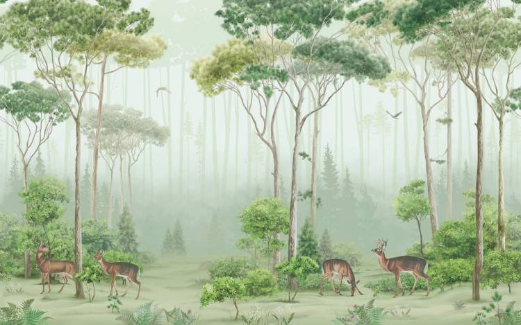 Фреска Ortograf Aurora 34120 Forest melody green Флора FLN