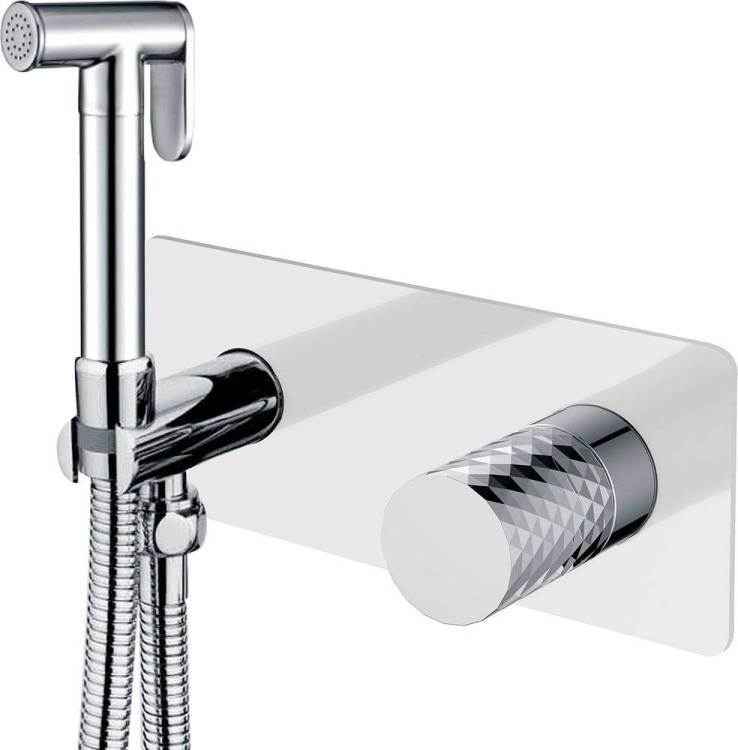 Гигиенический душ Boheme Stick 127-WCR со смесителем, С ВНУТРЕННЕЙ ЧАСТЬЮ, white, diamond chrome