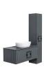 Тумба с раковиной La Fenice Cubo FNC-01-CUB-G-100 Серый, ручка хром, с черной столешницей фото 5