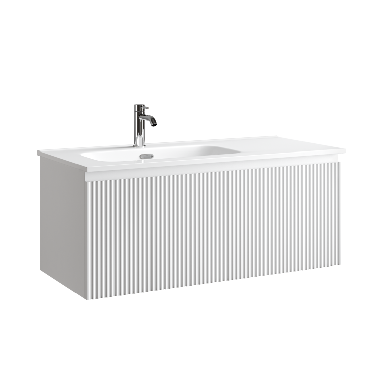 Тумба с раковиной Sancos Snob R 1.0 левая, Bianco, 100x42.6