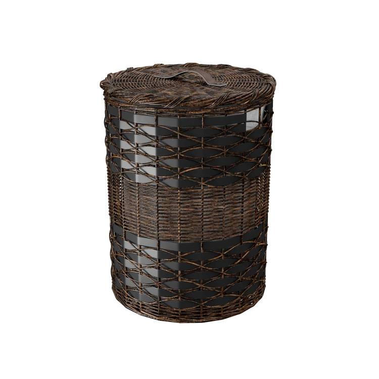 Корзина для белья Wasserkraft Bever WB-240-M черный, коричневый